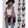 9-Color 2024 Autumn And Winter European And American New Round Neck Knitted Cardigan Women'S Loose Solid Color Sweater