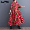 Весенне-осеннее женское платье размера плюс, платье-рубашка, модное повседневное платье с принтом, темпераментная юбка-торт, юбка средней длины