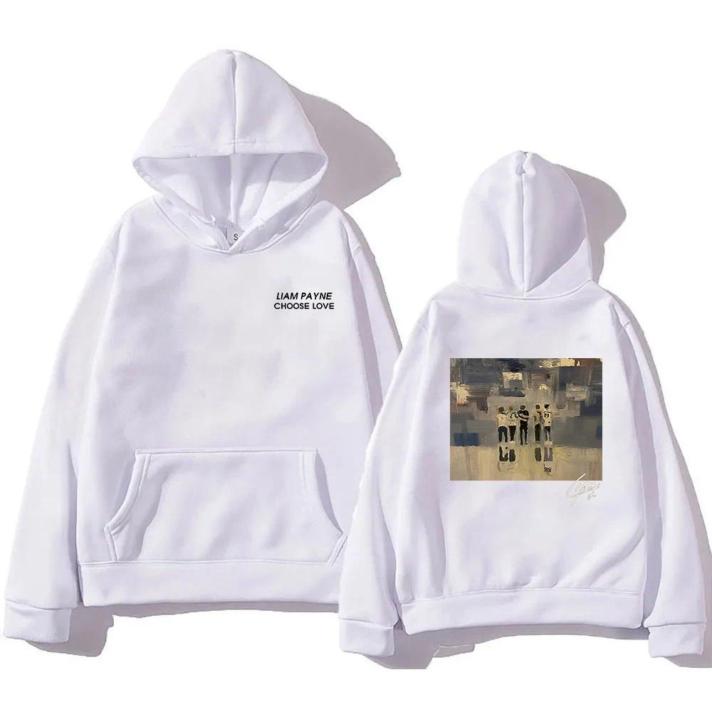 Liam Payne Choose Love Hoodie Women Hoodies Harajuku Aesthetic Unisex Winter Fleece Pullover Sweatshirt Vintage