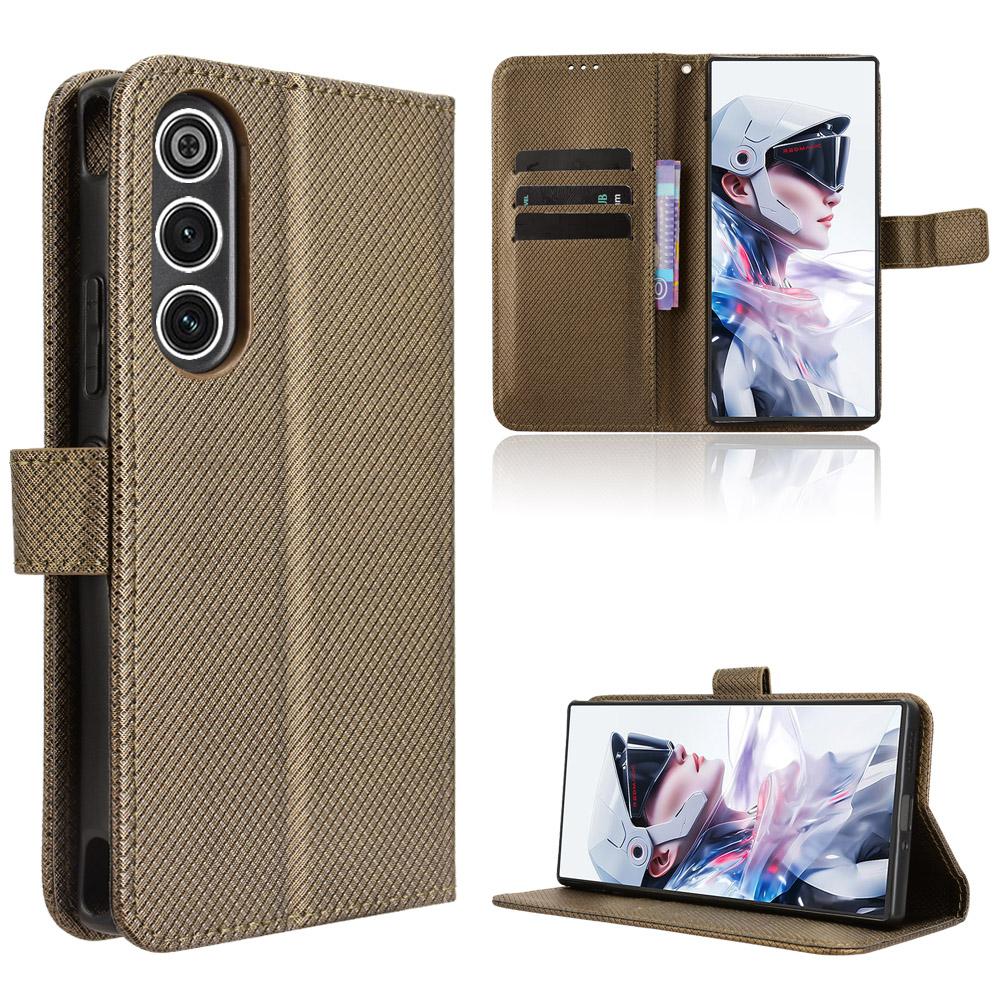 For ZTE Nubia RedMagic 10 Air 5G Leather Wallet Case with Strap Diamond Texture Phone Cover