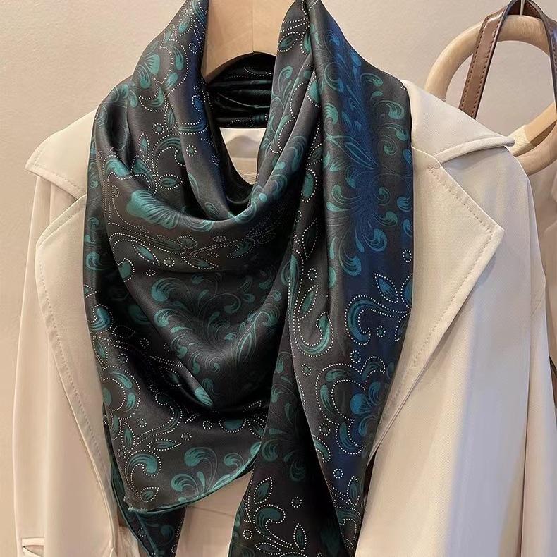 Silk Silk Mulberry Silk Silk Scarf Spring Silk Scarf Women'S 110 Square Scarf Shawl Dual-Purpose