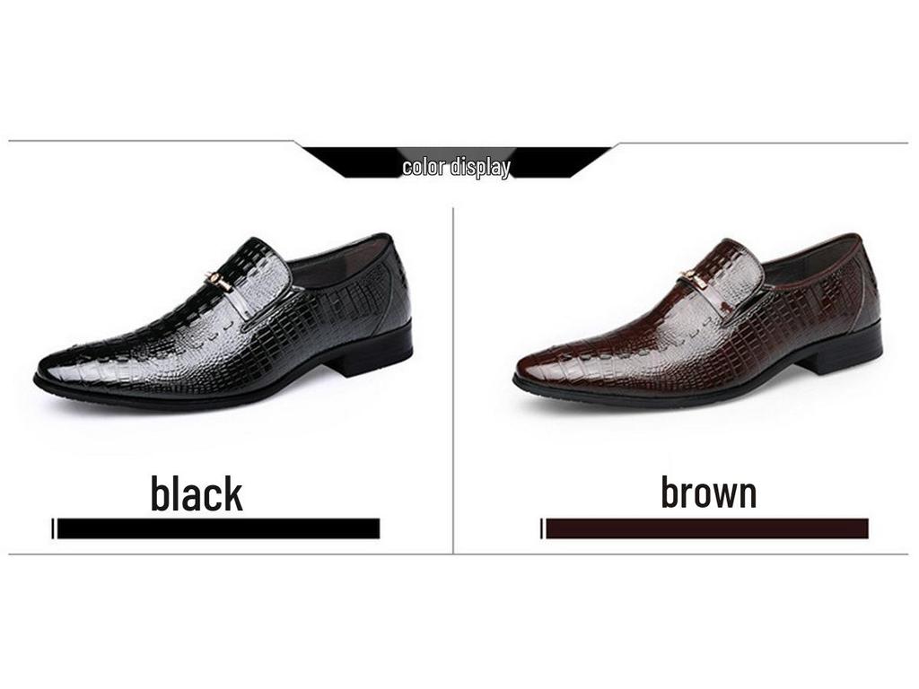 Мужские формальные туфли слипоны из кожи с тиснением под крокодила больших размеров на осень/зиму 2024
