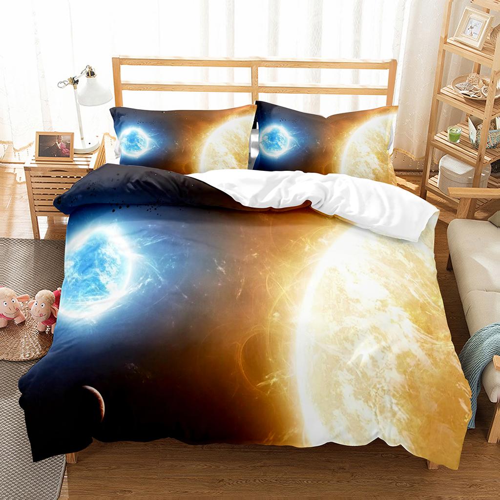 Sun Pattern Duvet Cover Set Double Single Full Size Bohemian Style Bedding Set for Teens Adults Bedroom Decor with Pillowcase