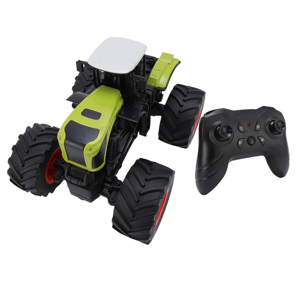 2.4Ghz Remote Control Tractor Toy Rechargeable Farm Toy Tractor with Light TPR Tires for Toddlers