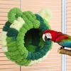 Winter Birds Nest Fluffy Parrot House Cute Flannel Cave Birdhouse with Ears Warm Parakeet Nest for Birdcage Budgerigars Cockatiel