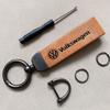 High Grade Leather Keychain Car Keyring Accessories For VW Atlas Jetta Touareg Variant Golf Polo GTI Taos Nivus Passa valve stem Dg2