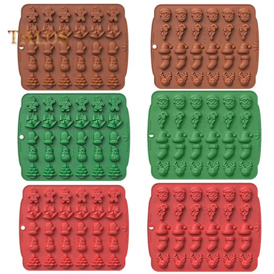 Силиконовая форма, пищевая антипригарная форма для рождественских элементов, легко снимается, многоразовая формочка для печенья, пригодная для использования в духовке