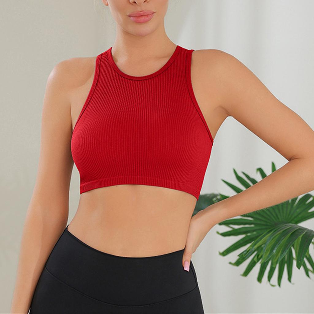 Женская мода жилет для йоги из ниток бесшовный трикотажный бег спортивный облегающий жилет для фитнеса йога топ