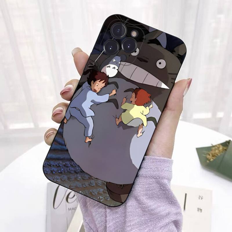 Чехол для телефона Capa Black Shell totoro для iPhone 8 7 6 6S Plus X SE 2020 XR XS 14 11 12 13 Mini Pro Max, чехол для мобильного телефона