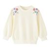 Хлопок Длинный Круглый Цветок Бежевый 80 [Enfants Chéris] Толстовка с капюшоном, Малыш, Девочки, Толстовка, Дети, Девочки, Толстовка, Топ, Рукав, Верхняя одежда, Воротник,