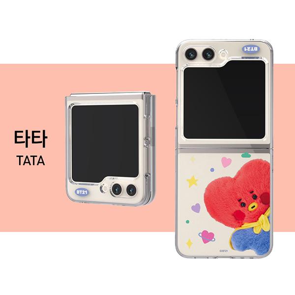 BT21 Чехол Fluffy Galaxy Z Flip 5 Прозрачный чехол Z Flip 5