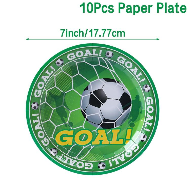 Футбольная тематика одноразовый набор столовых приборов спортивный мальчик день рождения вечеринка детский душ торт декор принадлежности футбольный узор чашка тарелка