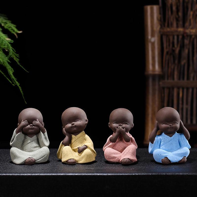 Керамические ornaments для сада бонсай с четырьмя монахами, альпинария, ландшафтный дизайн, большой объем