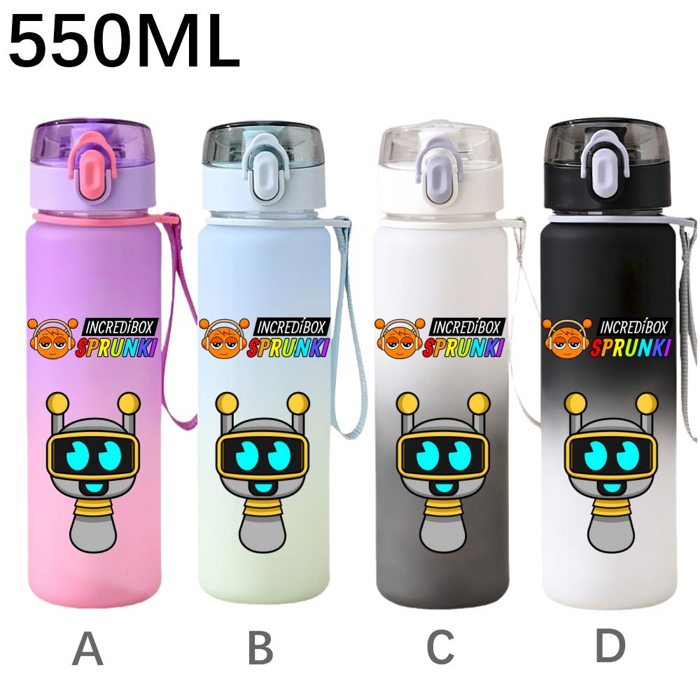 High Quality 550ml Game Sprunki Gradient Sports Water Bottle Cartoon Leak-proof Portable Drinking Bottles Outdoors Sports Fitness Water Cup