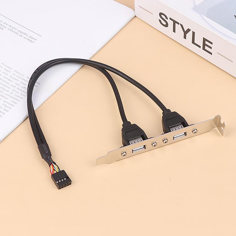 30 см черный 2 порта USB 2.0 материнская плата задняя панель кронштейн расширения для Idc 9 Pin материнская плата USB кабель хост-адаптер