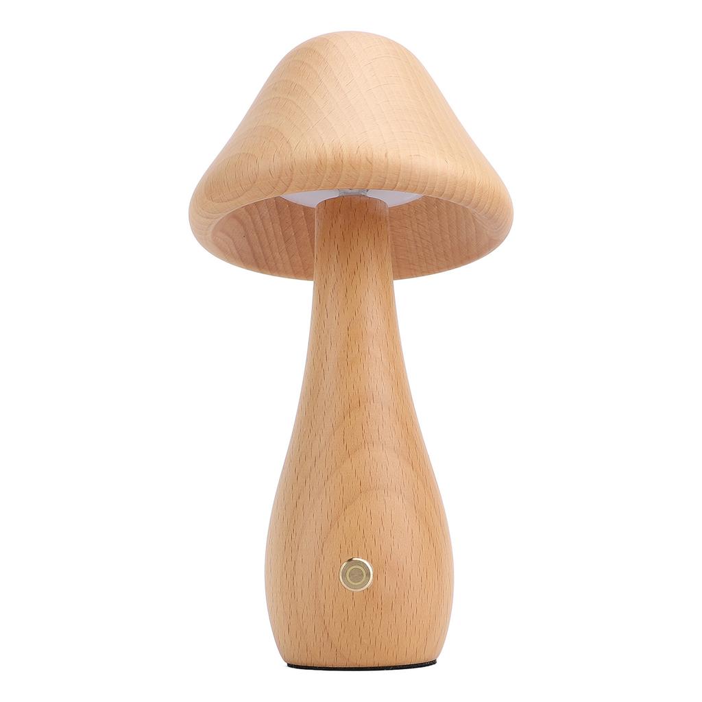 Wooden Mushroom Lamp 3000K 4000K 6000K Stepless Dimmable Touch Control 150 Degree Rotatable