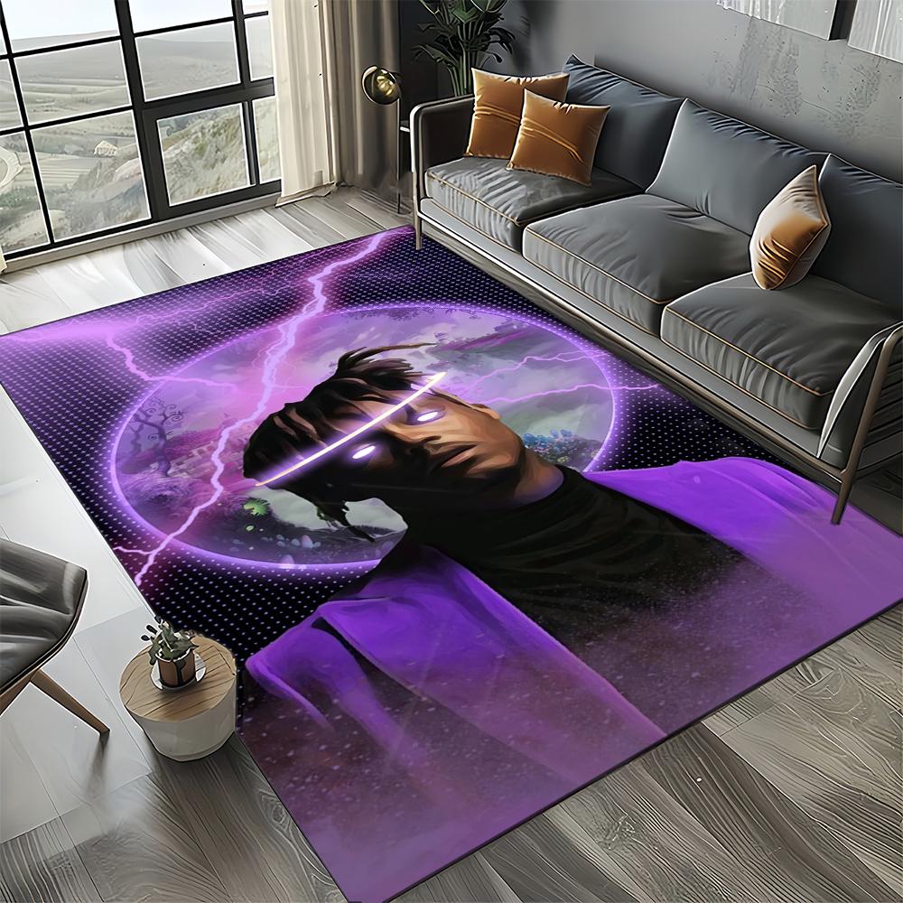 3D Print Juice WRLD 999 Legend Rapper Album Carpet Rug for Living Room Bedroom Home Sofa Decoration,Kids Play Non-slip Floor Mat