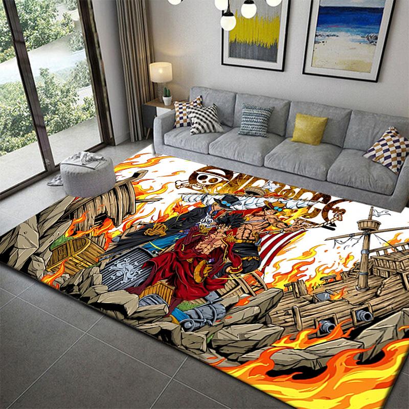 One Piece Anime Battle Scene Rug Soft Durable Carpet for Bedroom Living Room Decor