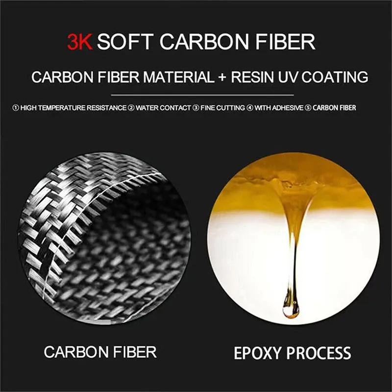 Carbon Fiber Car Door Inner Handle Panel Trim Frame Decoration Sticker For BMW 3 Series E90 E92 2005-2012 Interior Accessories