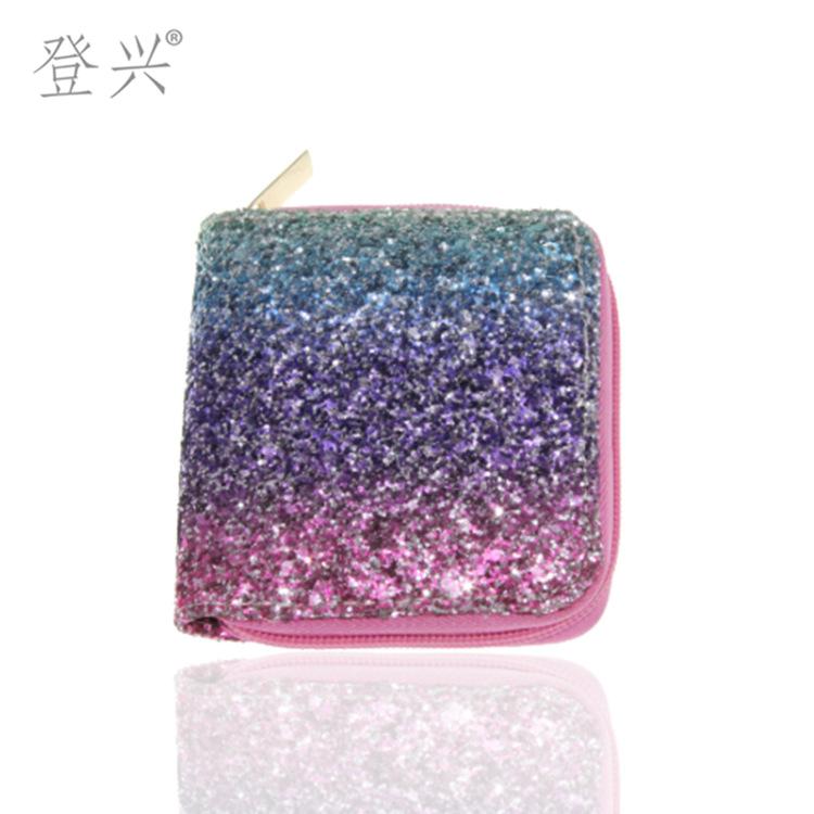 Новый лазерный ПУ короткий маленький кошелек, студенческая детская сумка, D система с картинками и образцами