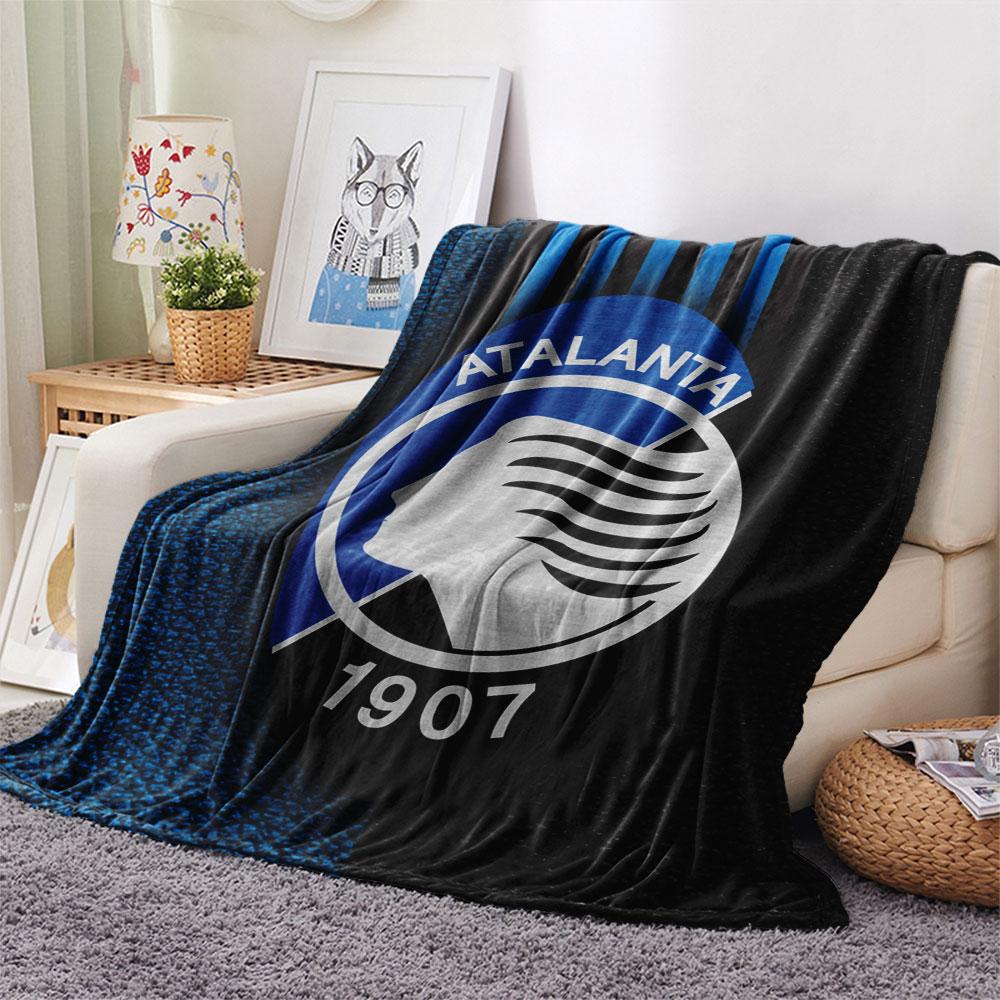 Atalanta BC Printed Flannel Blanket, soft throw for bedroom sofa, washable,soccer fan merchandise, great gift.