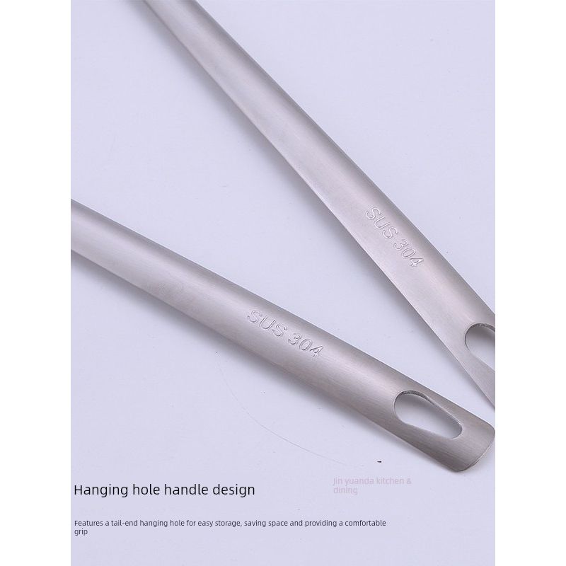 Pot Spoon, Skimmer Spoon, 304 Stainless Steel Spoon, Sandblasted, Thickened, Extended, with Hanging Hole, Household Soup Spoon, Commercial Soup Spoon