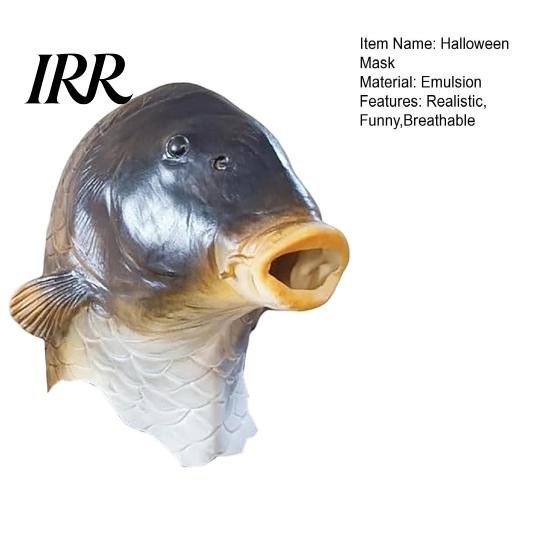 Unique Prank Gift for Adults Funny Fish Head Mask, Realistic Latex Carp Cosplay Prop, Animal Interactive Live Broadcast Mask Party Prank, Trick