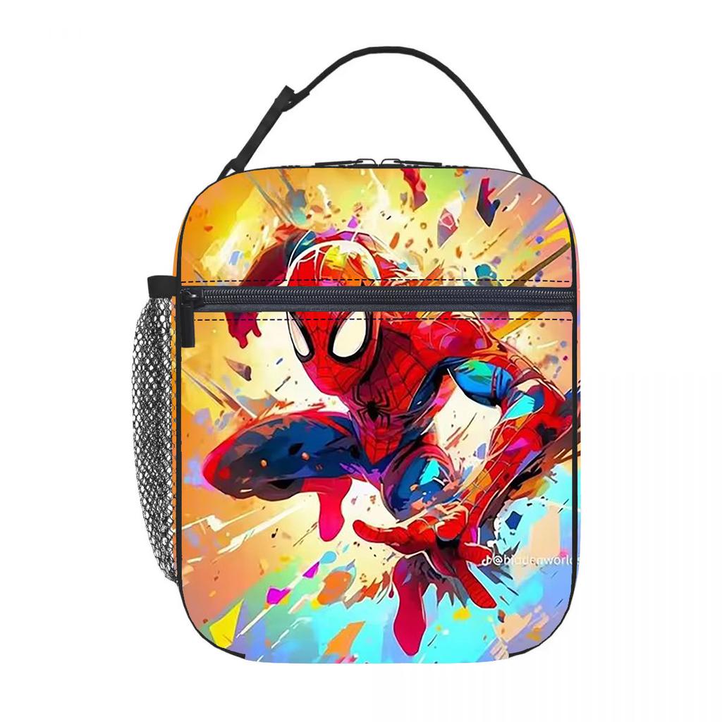 Marvel Spider-Man Cartoon Lunch Bag Insulated Tote Oxford Cloth Lunch Box Carrier New Portable