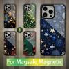 Рождественские Арт Украшения Чехол для Телефона Для iPhone 17,12,11,16,15,13,14,Pro,Max,Plus,Mini, Для Magsafe, Магнитный Чехол для Беспроводной Зарядки