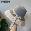Summer Wide Brim Outdoor Travel Lace Sunscreen Hats Women's Solid Color Casual Versatile Breathable Sun Hats