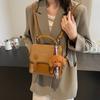 Retro Fashion Double Shoulder Small Backpack 2025 New Trend Contrasting Color Single Shoulder Messenger Women's Bag