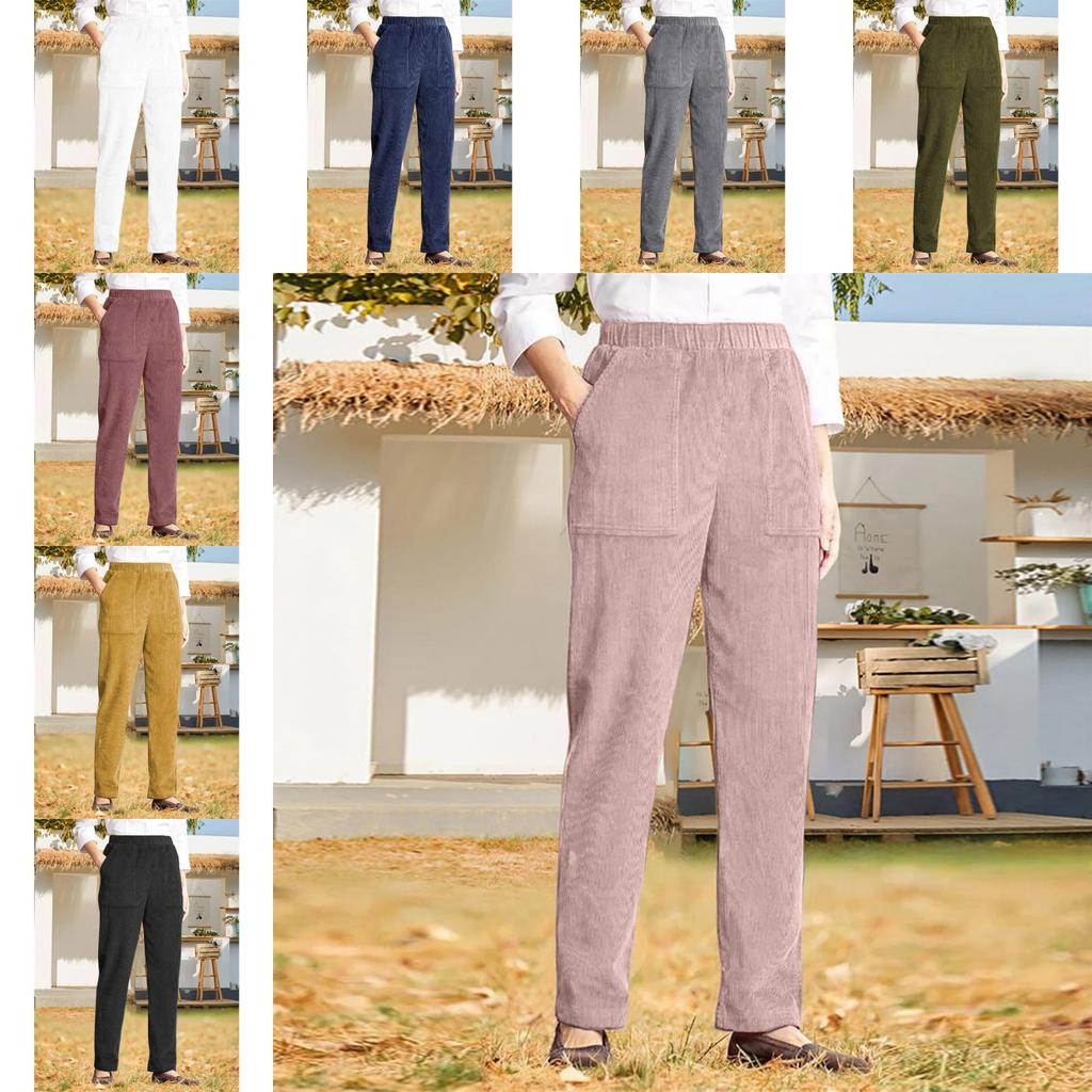 Cotton Corduroy Casual Pants For Women With Pockets And Trousers For Summer Comfort