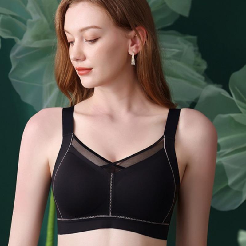 Бесшовный фиксированный бюстгальтер с полной чашкой для большой груди, чтобы сделать ее визуально меньше, с эффектом пуш-ап для поддержки боковой груди и предотвращения обвисания, без косточек