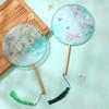Handheld Embroidery Fan Tassels Silk Fan Classical Chinese Style Round Fan Home Decor