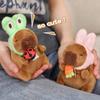 Animal Shy Cat Dog Keychain Funny Plush Doll Pendant Capybara Plush Pendant  Kid Boys