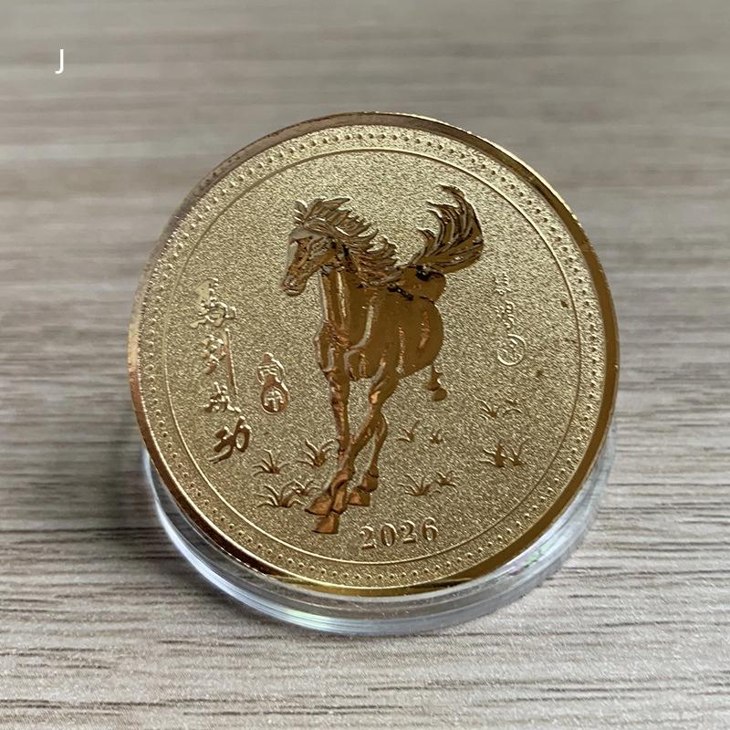 Монета Украшение 2026 Зодиак Лошадь Цветная Памятная Медаль Год Лошади День Рождения Маленький Подарок Металлические Изделия