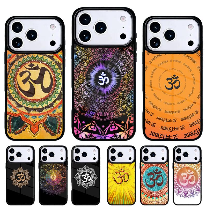 Цветной чехол для телефона Yoga Om Mandala для iPhone 17 Air 16e 15 14 13 Pro Max Задняя крышка для 12 11 Pro Coque
