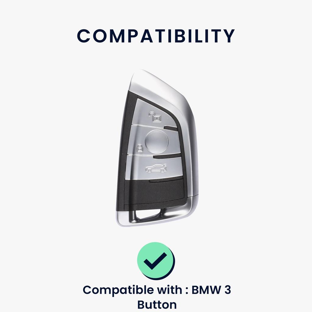 Kwmobile Чехол для смарт-ключа автомобиля BMW, Чехол-брелок, Совместимый чехол, Чехол из ТПУ, Глянцевое покрытие, Ударопрочный, Глянцевый синий, 3 кнопки - Чехол, - Защита,