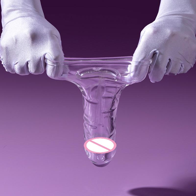 Многоразовая насадка на пенис 3 размеров Мягкая прозрачная насадка на член Удлинитель пениса Секс-игрушки для взрослых для мужчин и женщин Прочный увеличитель пениса Мужской