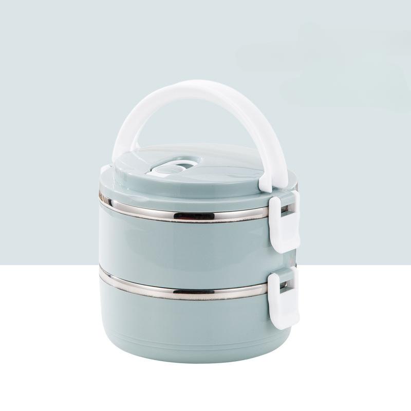 Двухслойный изолированный ланч-бокс из нержавеющей стали для офиса, школы, кемпинга и пикника