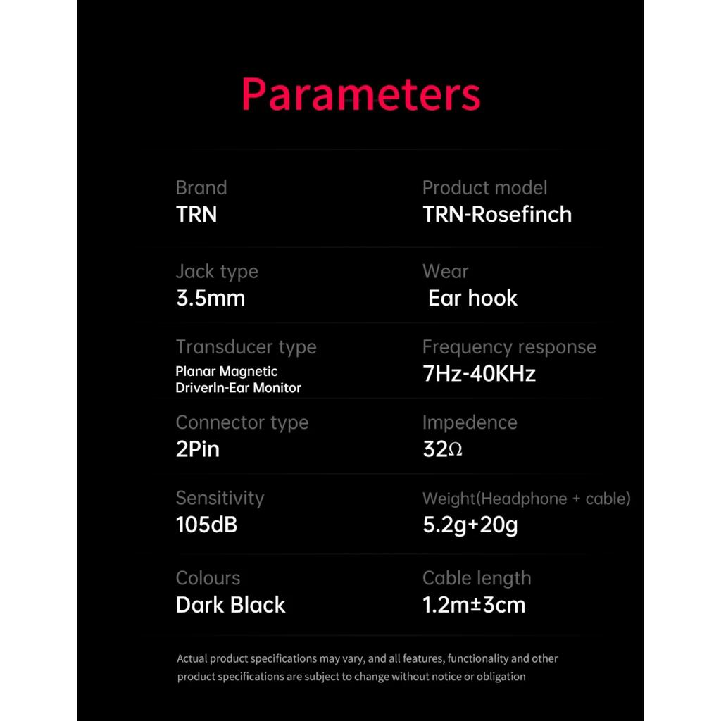 TRN Rosefinch 12 мм плоский драйвер внутриканальные мониторы наушники металлический шум бегущий HIFI бас наушники гарнитура с шумоподавлением