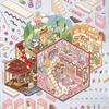Cartoon Landscape Sticker Pink Candy House Miniature World 3D House Unzip DIY Scene Manual Post