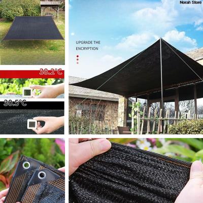 Уличный тент HDPE Защита от УФ-лучей Затеняющая сетка 65-75% Степень затенения Автомобильная пергола Гараж Солнцезащитная сетка Черный 5x4м 5x5м 5x6м