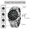 BENYAR AKNIGHT японская нержавеющая кожа совместима с деловым повседневным спортивным хронографом в комплекте мужские часы, кварцевые, стальные, ремешок, часы,
