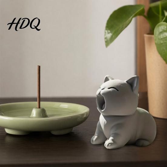 Кавайное Кот-Настольное Украшение 3D Печатная Фигурка Милый Кричащий Орнамент Креативный Чиби Котенок Статуэтка для Стола Скульптура Настольная для Домашнего Офиса Декор
