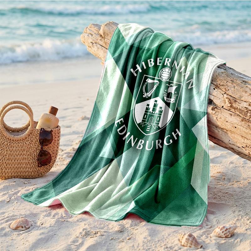 Пляжное полотенце из микрофибры Hibernian FC, быстросохнущее, впитывающее, большого размера, для пляжа, плавания, путешествий