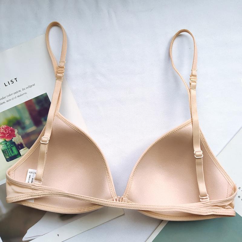 FINETOO Sexy Thin Seamless Bras Women Triangle Cup Underwear Female Beauty Back Front Buckle Bra Cross Straps Tops Lingerie