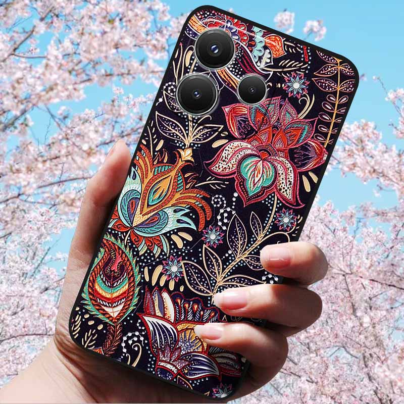 Для Xiaomi Redmi Note 14 5G 4G Чехлы 3D Рельефные Тисненые Ретро Мягкие Силиконовые Чехлы Для Redmi Note 14 5G Глобальная Версия 3D Чехлы