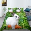 3D Printed Rabbit Bedding Set Cute Animal Down Duvet Cover Pillowcase 2/3 Pieces AU/EU/DE Full Size Soft Home Textile Easter Quilt Cover