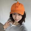 Cotton Orange Baseball Cap Peaked Creative Orange Cap Versatile Embroidered Letter Hat  Street